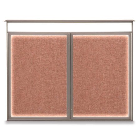 United Visual Products Single Door Enclosed Indoor Letterboard UV1124SD3036-GOLD-GREYVL